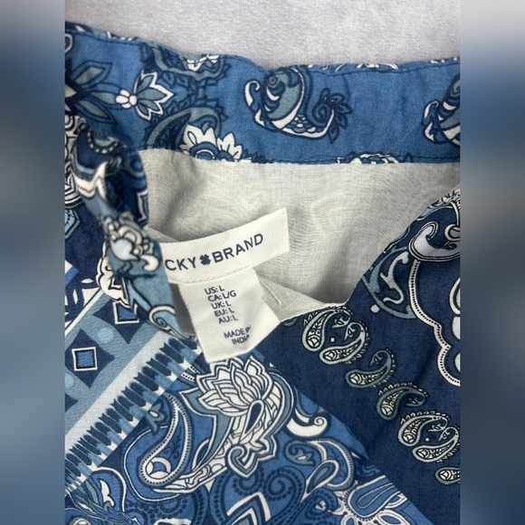 Lucky Brand Women's Halter Neck Flounce Hem Cotton Floral‎ Summer Maxi Dress L - Picture 6 of 8